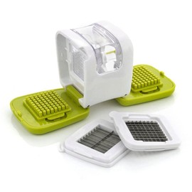 Cube Garlic Ginger Press Cutter with Plastic Box Storage - Garlic Peeler Mesher Dicer - Easy to Clean Kitchen Tool - Stainless Steel Blades