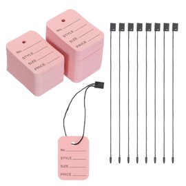 sourcing map Price Tags and Hang Tag String Clothing Price Marking Tag, 2"x1.4" Pink String Tags for Clothes, Retail Store 250 Set