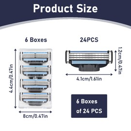 24 Stück kompatibel Mach 3 Rasierklingen Nachfüllungen, 3-fach Klingensystem Rasierer Ersatzklingen für Nassrasierer für Männer, Sicherheitsdesign, Komfort Rasur, Rasierhobel Klingen Nachfüllungen
