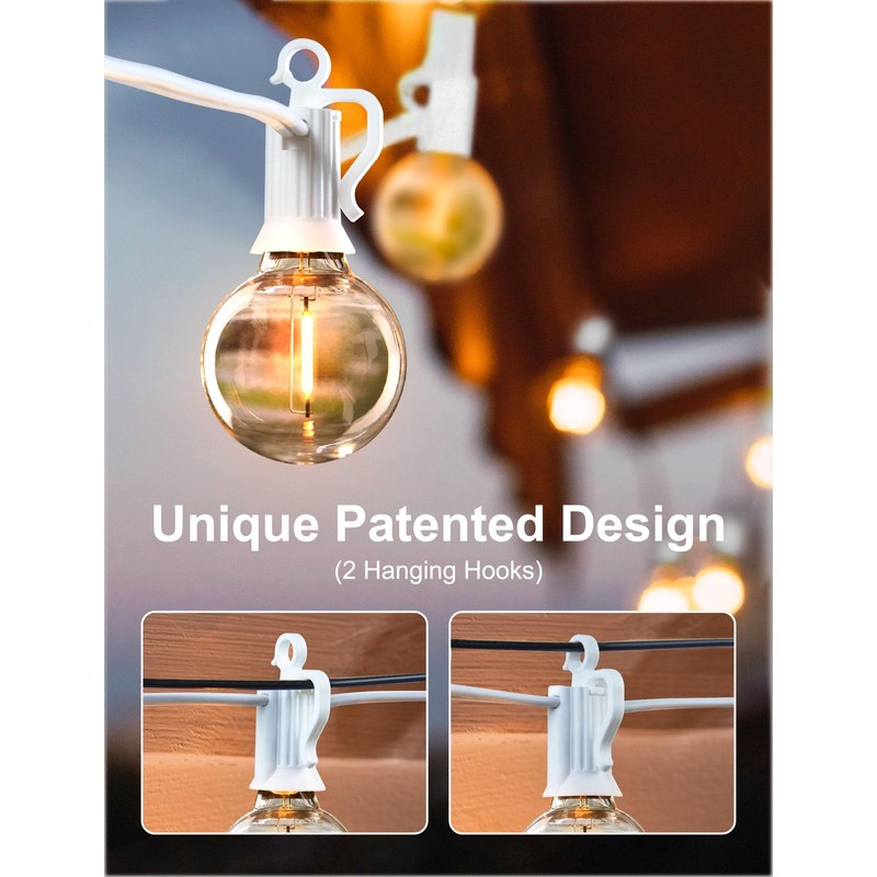 Brightown 60 Feet LED Outdoor String Lights with Shatterproof G40