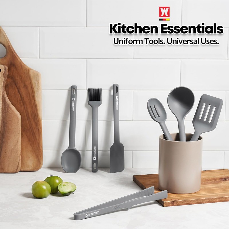 Wagensteiger Dark Gray Silicone Ladle: Heat Resistant with Gentle Head