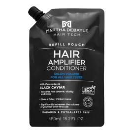 MARTHA DEBYALE HAIR TECH Hair Amplifier Acondicionador Pouch. Volumen, con extracto de Caviar Negro, 450 ml.                                          