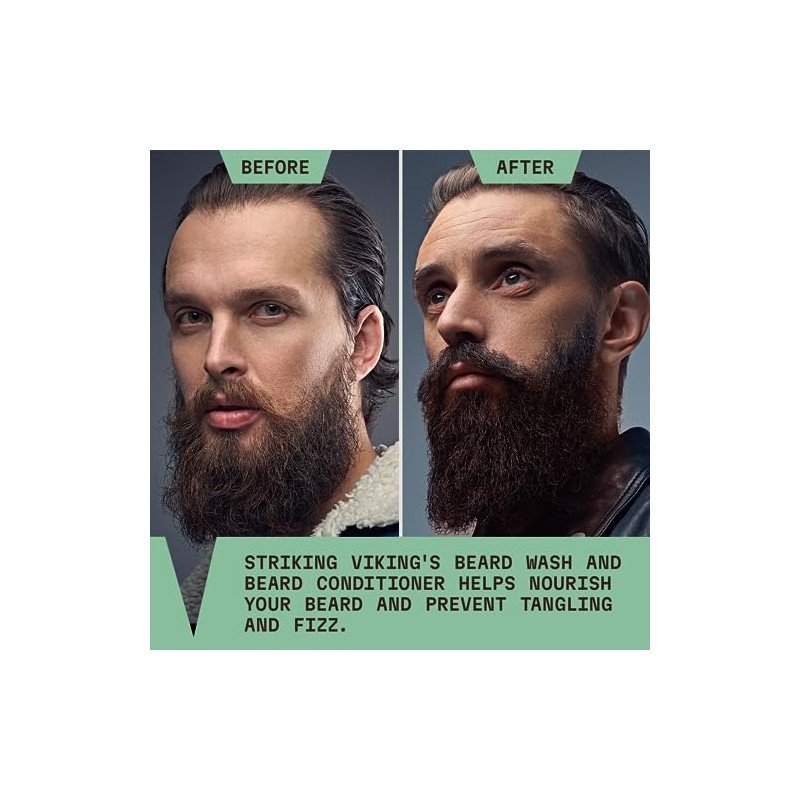 Striking Viking Crecimiento Saludable Barba Hidratación Nuestro Set Champú Acondicionador