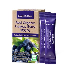 Nutri D Day Real Organic Haskap Berry 100% 15 packs / 뉴트리디데이 리얼 유기농 하스카프 베리 100% 15포