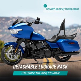 MoKitDora Touring Luggage Rack Rear Grab Handles Bracket for 2009-Later Harley Road Glide Road King Street Glide Electra Glide, Black