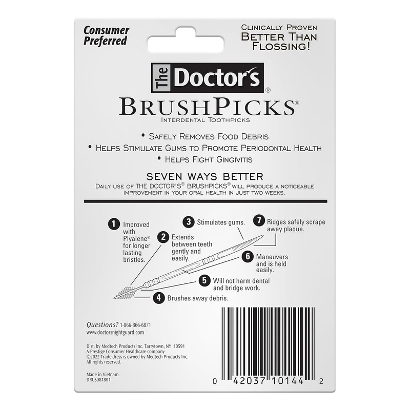 The Doctor's BrushPicks Interdental Toothpicks, 275 Picks (Pack of 2)