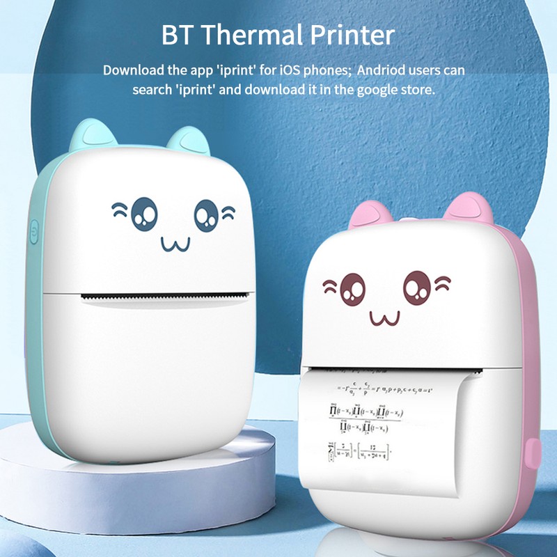 Portable Mini Thermal Printer Wirelessly BT 200dpi Photo Label Memo