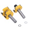 2Pcs Tongue Groove Router Bit T Shape 3 Teeth 2