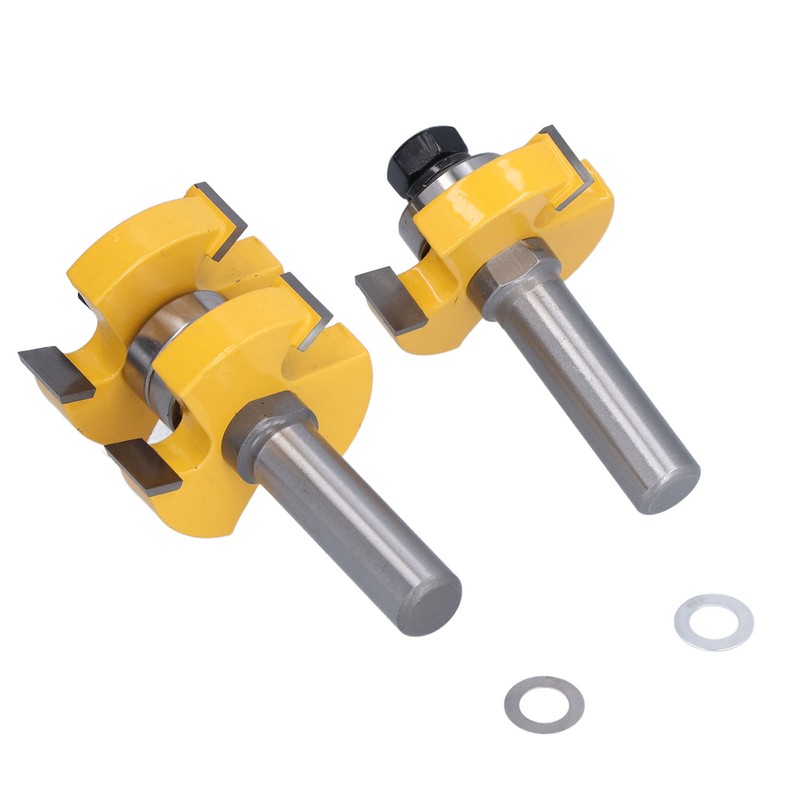 2Pcs Tongue Groove Router Bit T Shape 3 Teeth 2