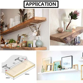 SpzcdZa 4" Floating Shelf Bracket (4 pcs),Invisible Support Bracket Blind Shelf Supports Hidden Shelf Support Brackets Hardened Concealed Floating Shelf Blind Wall Shelf Solid Steel Brackets