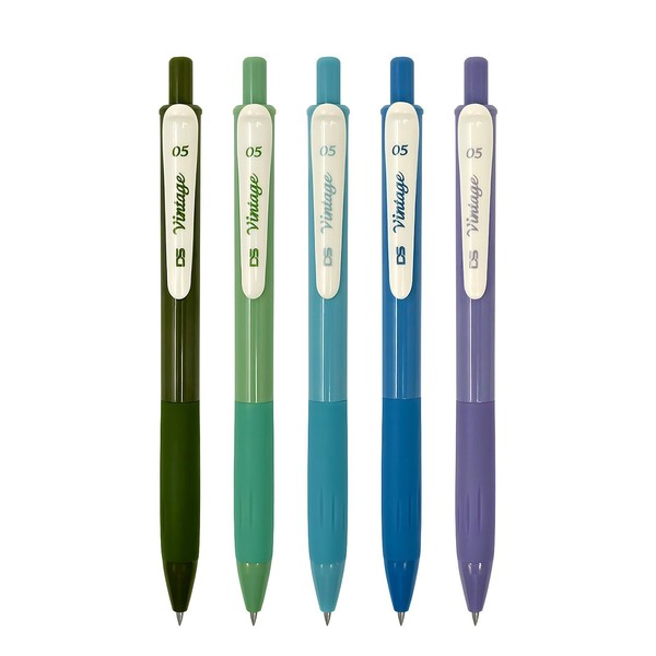 allydrew Multi-Color Retractable Gel Pen Set (5 pack), 0.5mm Fine