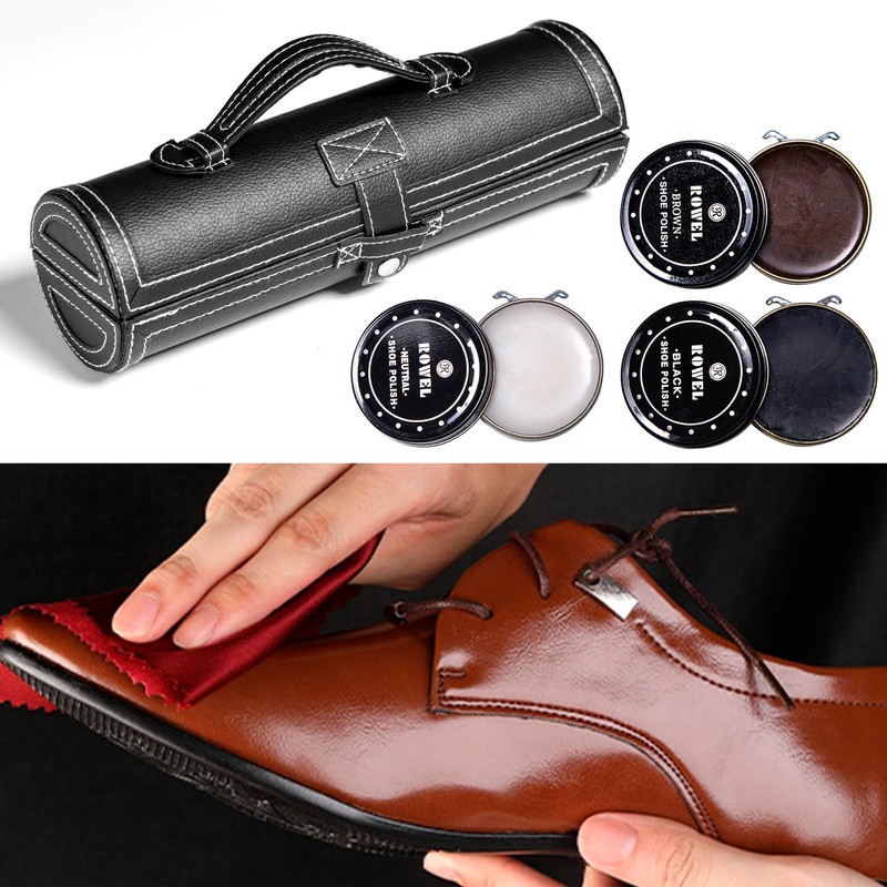 YUET 12PC Shoe Shine Kit Leather Boot Polish Kit w/Brushes
