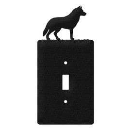 SWEN Products Siberian Husky Metal Wall Plate Cover (Single Switch, Black)