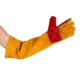 MAGIIN Extreme Heat & Fire Resistant Gloves Leather with Kevlar Stitching,Perfect for Fireplace, Stove, Oven, Grill, Welding, BBQ, Mig, Pot Holder, Animal Handling, 23.62 inches/ 60cm 1 Pair