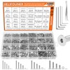 HELIFOUNER 1280 Pieces M2 M2.5 M3 M4 304 Stainless Steel