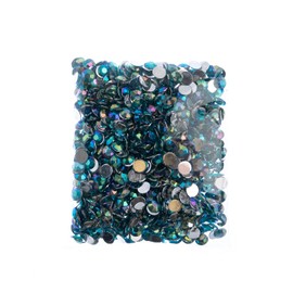John Bead 1000 piezas de 8 mm (SS39), turquesa AB, acrílico redondo con parte trasera plana para hacer joyas, manualidades, arte de uñas, maquillaje de cara, ropa