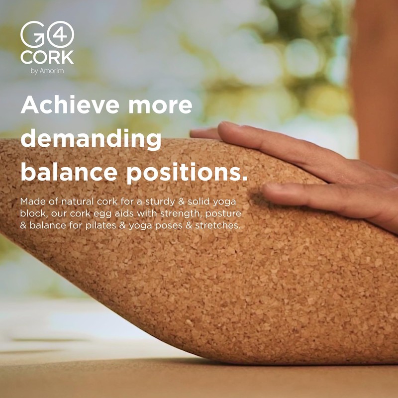 Go4Cork Cork Yoga Egg Block - Oval | 11 x
