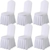 Qubjus 6 Pack Stretch Spandex Dining Chair Covers with Skirt