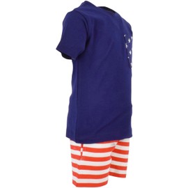 Unique Baby Boys Patriotic 4th of July 2-Piece Summer Outfit (6, Blue)