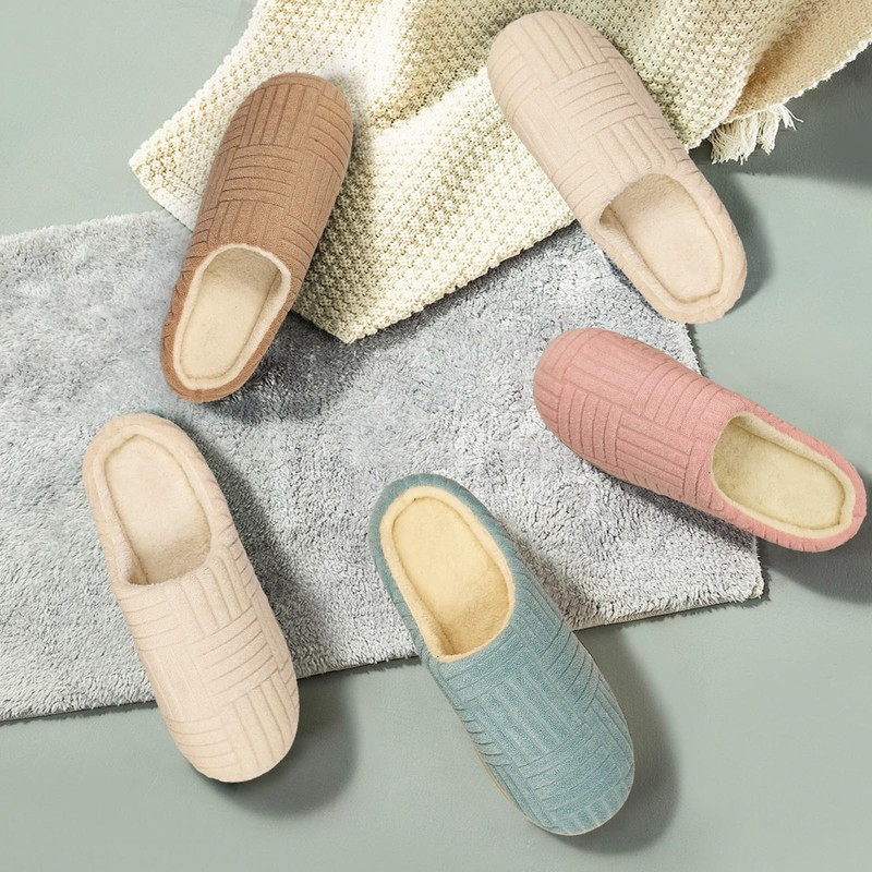 HIEYMSER Comfortable non-slip slippers made of memory cotton for women,