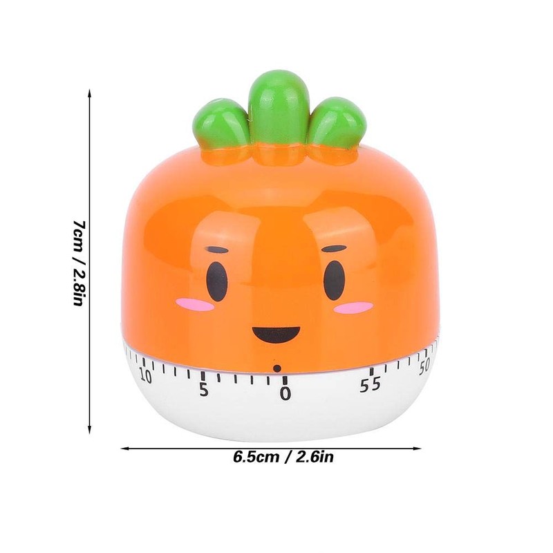 Kitchen Timer,60 Minute Egg Timer,Cartoon Lovely Carrot Kitchen Timer,Mechanical Kitchen