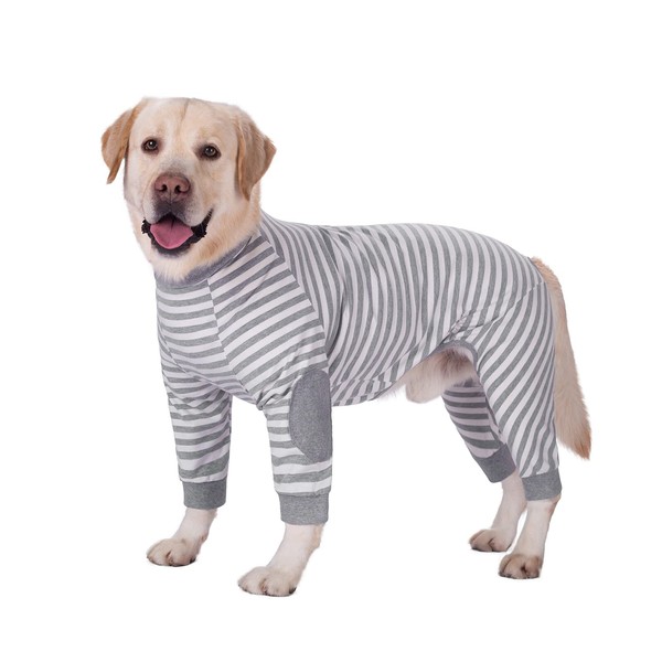 BT Bear, Striped Dog Pajamas Jumpsuit for Medium to Large