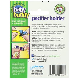 Baby Buddy Pacifier Clip Holder, Newborn Essential with Universal Fit for all Binky and Teether Brands, Ages 4+ Months, Sage, 2 Pack