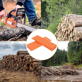 10'' Tree Felling Wedges with Spikes for Safe Cutting, Orange ABS Plastic Wood Splitting Tree Cutting Wedge, Logging Supplies Tools and Chainsaw Accessories(6 Packs)