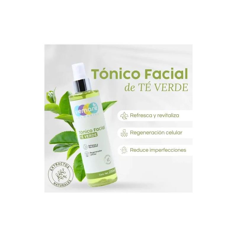 Tónico Facial De Té Verde Vemare Control De Brillo 250