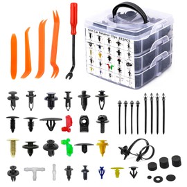 860Pcs Car Retainer Bumper Clips and Fastener Remover Kit 25 Sizes Auto Push Pin Rivets Door Trim Panel Clips for GM Ford Toyota Honda Acura Chrysler Red