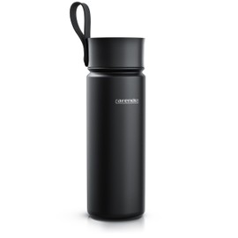 Arendo - Water Bottle 550 ml Stainless Steel - Double-Walled Thermos Flask - Thermal Flask - Thermos Flask with Soft Handle - Leak-Proof - Insulated Cup with Removable Lid - Matte Black