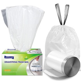 4 Gallon Small Trash Bags Drawstring 57 Count Small Garbage Bags For Bathroom White Trash Can Liners Unscented Restroom Office Kitchen