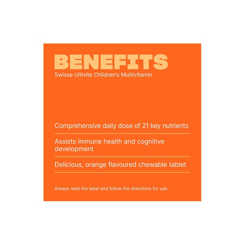 Swisse Ultivite Children's Chewable Multivitamin 120 Tablets