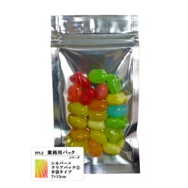 701 PPLS [Commercial Pack Series] Zipper Silver x Clear Pack, 500 Pieces, Flat Bag Type 1, 2.8 x 5.1 inches (7 x 13 cm)