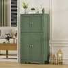 TEENFON Bathroom Floor Storage Cabinet, Freestanding Bathroom Cabinet with 4
