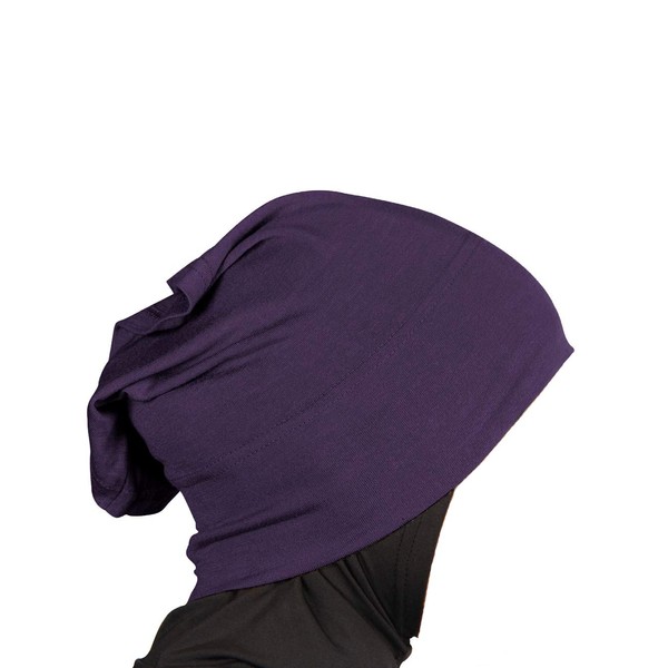 MyBatua Al-Amira Cap Viscose Jersey Under Hijab Cap Head Band Tube Cap Muslim Free Size Bonnet 1 piece HB-001, PURPLE