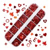LBPEPAMZ 12 Grids Valentine's Day Nail Art Sequins 3D Holographic