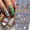 4Pcs Christmas Nail Stickers 5D Embossed Christmas Lights Xmas Tree