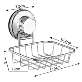 ARCCI Suction Cup Soap Dish Soap Holder, Super Powerful Suction Cup Made of Strong Stainless Steel for Shower, Bathroom and Kitchen