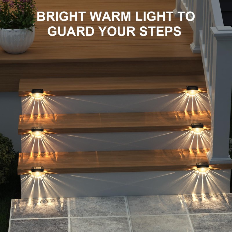 Melunar 16 Pack Solar Deck Lights Outdoor, Solar Step Lights