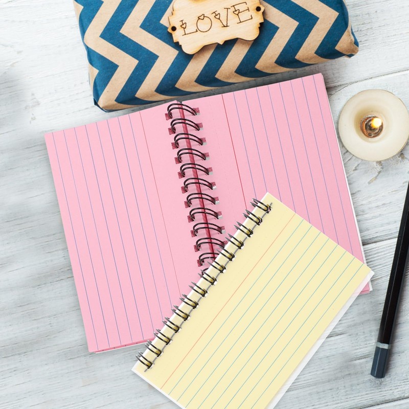 Lurrose 3Pcs Colorful Index Cards Notebooks 4.9X3 Inch Small Spiral