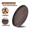 Round Ottoman Tray for Coffee Table Living Room Wood Serving