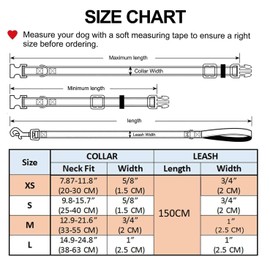 MarukoPet Dog Collar and Leash Set, Adjustable for Small Medium Large Dogs Puppy, Cute Design with Bohemia Floral Tribal Geometric Patterns Boys Girls Dog Collar(Green Bohemia Set,M)