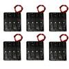 WAYLLSHINE 6PCS 4 x 1.5V AAA Battery Spring Clip Black