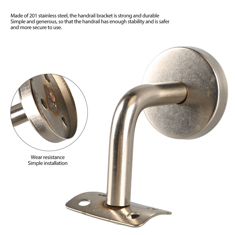 5Pcs Wall Handrail Bracket Practical Robust Wall Mounted Stainless Steel