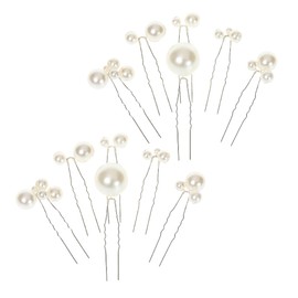 Sweet Kiss Pearl Beads, U Pins, Large and Small, Set of 12 (Gold, 12 Pieces), Perfect for Elegant Hair Arrangements! Coming of Age Ceremonies, Graduation Ceremonies, Weddings, Shichi-Go-San Hair