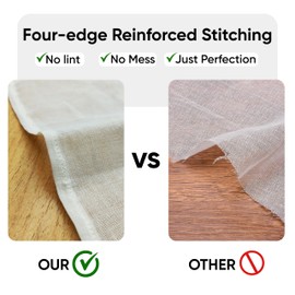 100% Unbleached Cheese Cloths – 4 Pcs Precut 20x20 inch Hemmed Reusable Cheesecloth for Straining - Grade 100 Organic Cheese Cloth - Ultra Fine Muslin Cloth for Juicing Brewing Baking Turkey