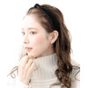 VINGTAINE HK-238-BK- Frilled Velvet Headband Hair Access, Elegant, Simple, Cute