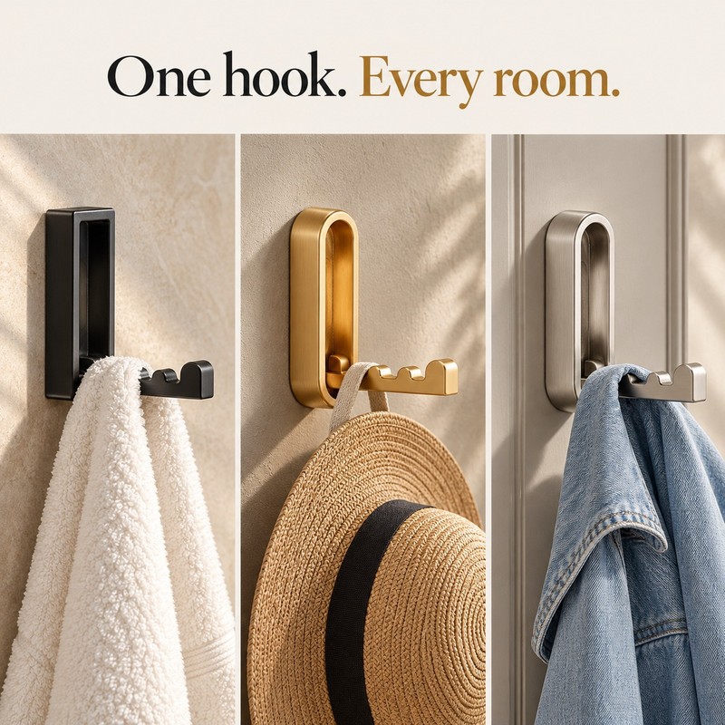 Foldable Wall Hook for Towels, Coats & Bags – Wall