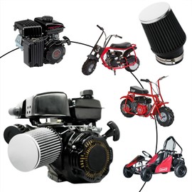 JMCHstore Performance Carburetor Carb Air Filter Adapter Kit for FRP GMB100 Coleman CT100U CC100X 98cc, Predator 79cc 3HP Engine, Massimo MB100 79cc Mini Bike, SK100 CK100 Go KartBlack